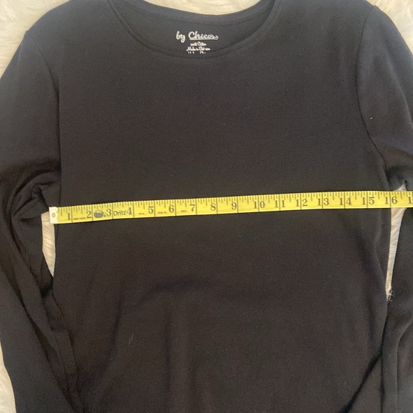 Chico’s Black Long Sleeve Tee Shirt 100% Cotton Size 3 US XL - Picture 4 of 6